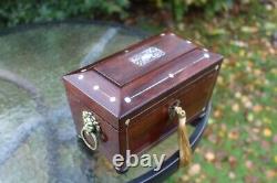 Honest Georgian C 1830 Twin Tea Caddie / Jewellery Box Nice Quality White Inlay