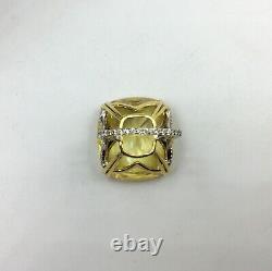 Huge 6.40CT Precious Yellow Caushion Women's Classical Ring In 935 Argentuim SLV