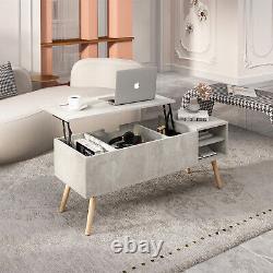 Lift Top Coffee Table with Hidden Compartment and Adjustable Storage Shelf