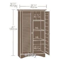 Louver 2-Door Storage Cabinet Bed Bath Armoire Wardrobe in Antique White Quality