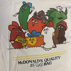 McDONALD'S QUALITY IN THE BAG VINTAGE 80s FAST FOOD PROMO RINGER TSHIRT LARGE