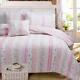 New! Cozy Chic Cottage Shabby Pink Green Lavender Lace Blue Ruffle Quilt Set