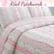 New! Cozy Chic Shabby Romantic Pink White Lavender Lace Blue Ruffle Quilt Set