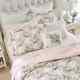 New Cozy Cottage Chic Shabby Whtie Peach Pink Green Rose Leaf Soft Quilt Set