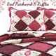 New! Cozy Country Chic Shabby Pink Red Burgundy Purple Maroon Ruffle Quilt Set