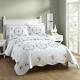 New! Cozy Shabby Chic Country White Purple Lilac Lavender Leaf Green Quilt Set
