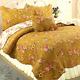 New! Cozy Shabby Chic Victorian Pink Red Green Leaf Brown Yellow Rose Quilt Set
