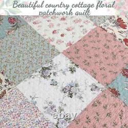 New! Shabby Chic Cottage Soft Pink Red Green Lavender Romantic Lilac Quilt Set