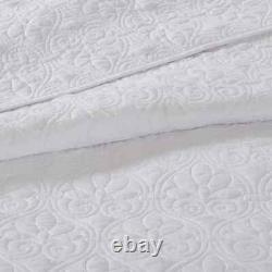 New! XXXL Large Oversize Elegant White Vintage Shabby Chic Bedspread Quilt Set