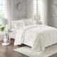 New! XXXL Ultra Soft Plush Ivory White Chenille Vintage Bedspread Quilt Set