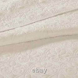 New! Xxx-l Large Oversize Vintage Soft Ivory White Floor Bedspread Quilt Set