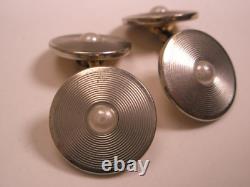 Seed Pearl Rolled Gold Plate Double Sided Quality Vintage BARRY Cuff Links d99