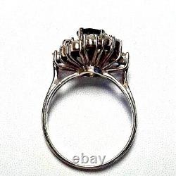 Top Quality Antique Art Deco 18K Gold 2.5 TCW Sapphire Diamond Ring Size 7