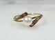 VINTAGE HIGH QUALITY CULTURED 4mm AKOYA PEARL & DIAMOND RING 14K GOLD SIZE 3 3/4