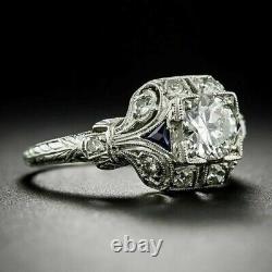Vintage 2.50Ct Round Lab-Created Diamond 14k White Gold Antique Engagement Ring