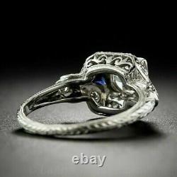 Vintage 2.50Ct Round Lab-Created Diamond 14k White Gold Antique Engagement Ring