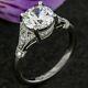 Vintage 2.85Ct White Round Lab-Created Diamond Antique Engagement Wedding Ring