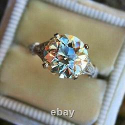 Vintage Art Deco 2.40Ct White Round Lab Created Diamond Antique Engagement Ring