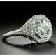 Vintage Art Deco Antique Engagement Rings 2.30Ct White Round Lab-Created Diamond